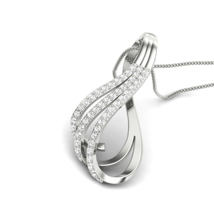 pendant 3dm stl render detail rose gold with diamonds 3D print model_12