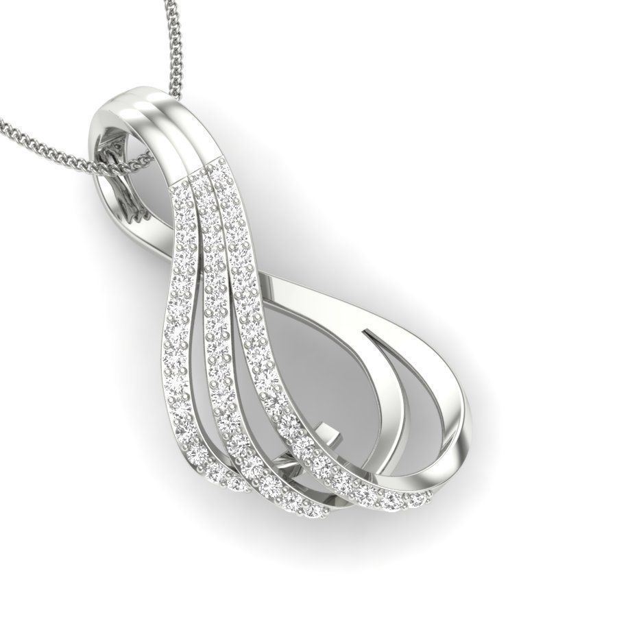 pendant 3dm stl render detail rose gold with diamonds 3D print model_2