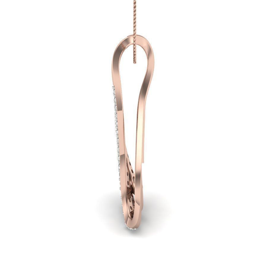 pendant 3dm stl render detail rose gold with diamonds 3D print model_6