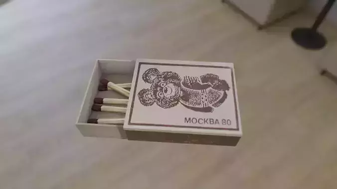 old matchbox with matches 2k Low-poly 3D model