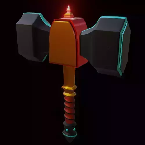 Stylized Hammer low-poly game ready