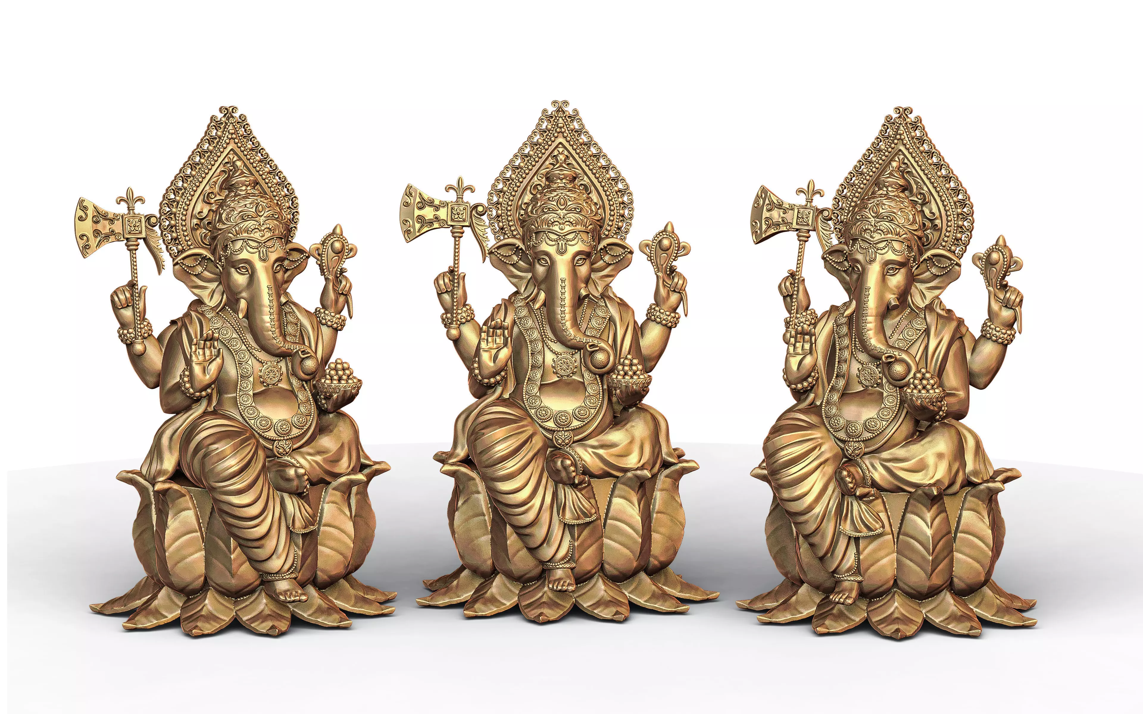 Ganesh Ji Lotus 3D Model  3D print model_0