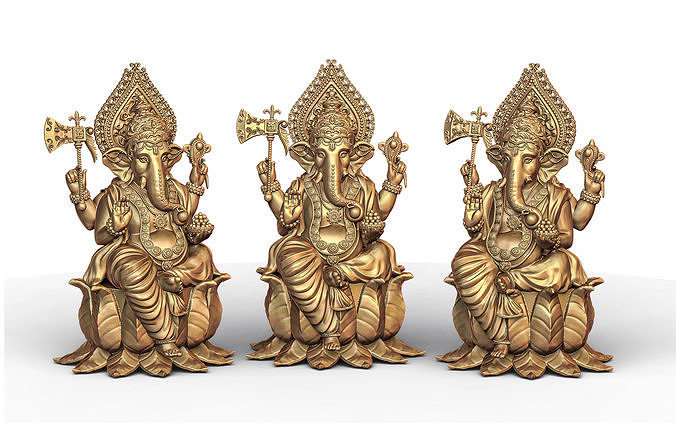 Ganesh Ji Lotus 3D Model  3D print model