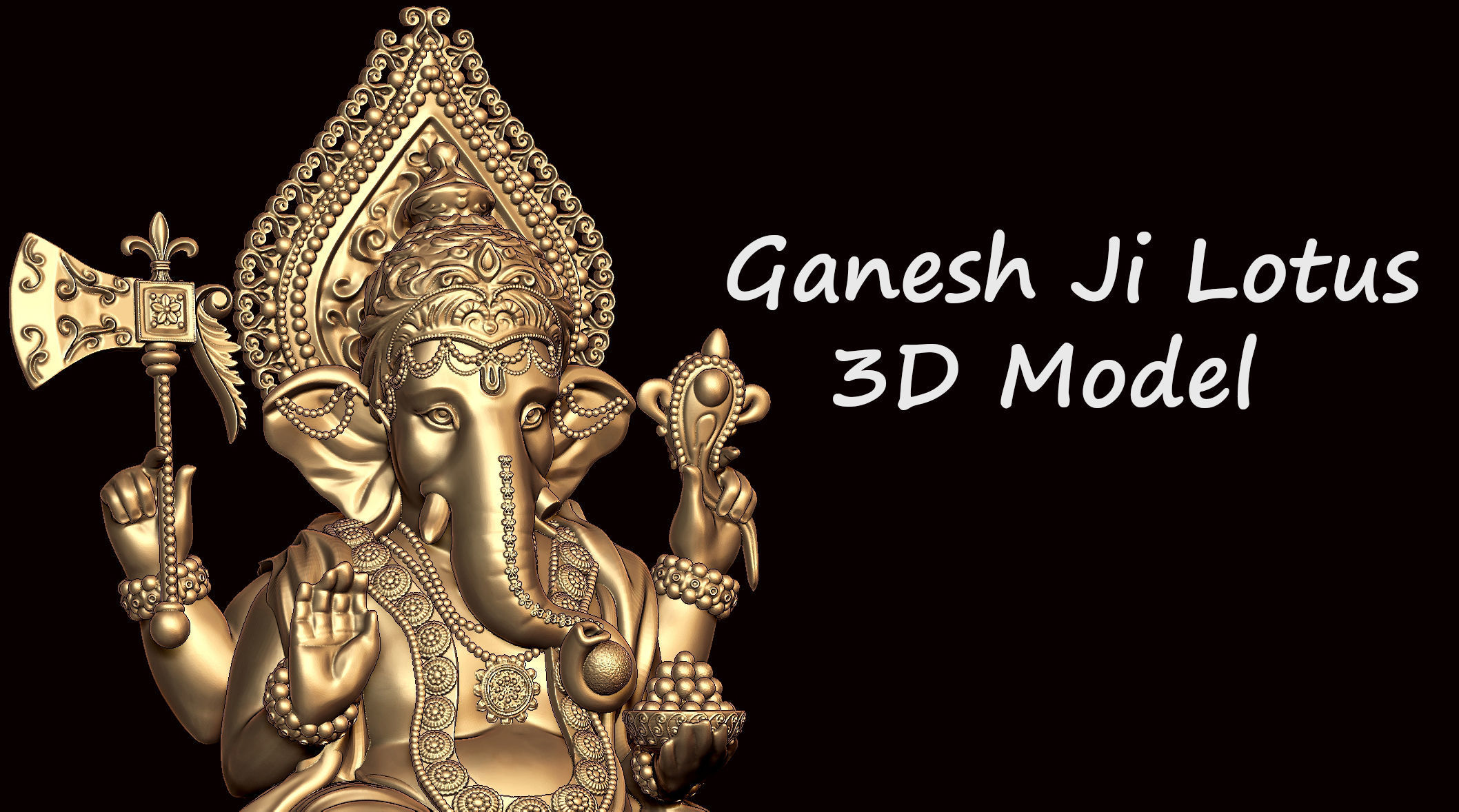 Ganesh Ji Lotus 3D Model  3D print model_1