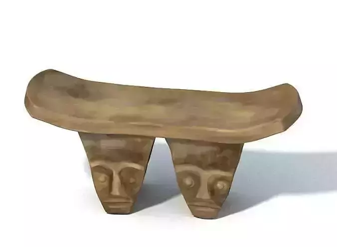 Wooden African Style Carved Bench