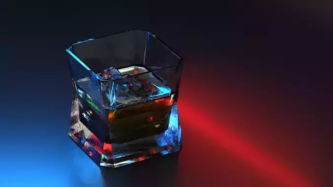 Sci-fi Whiskey Glass Free low-poly 3D model