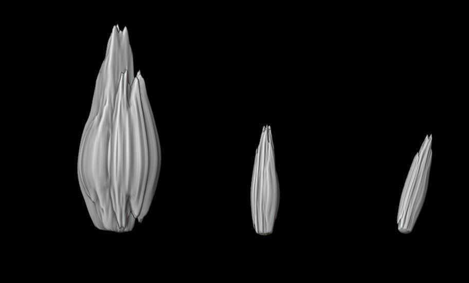 Procedural animated looping fire with blender geometry nodes Low-poly 3D model_2