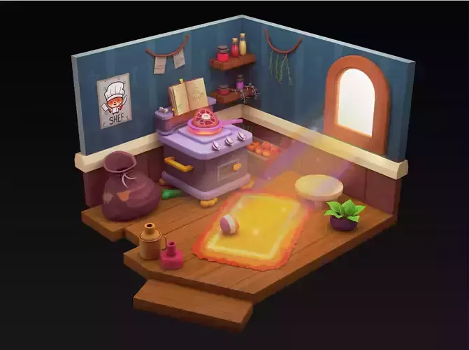 3D Isometric kitchen