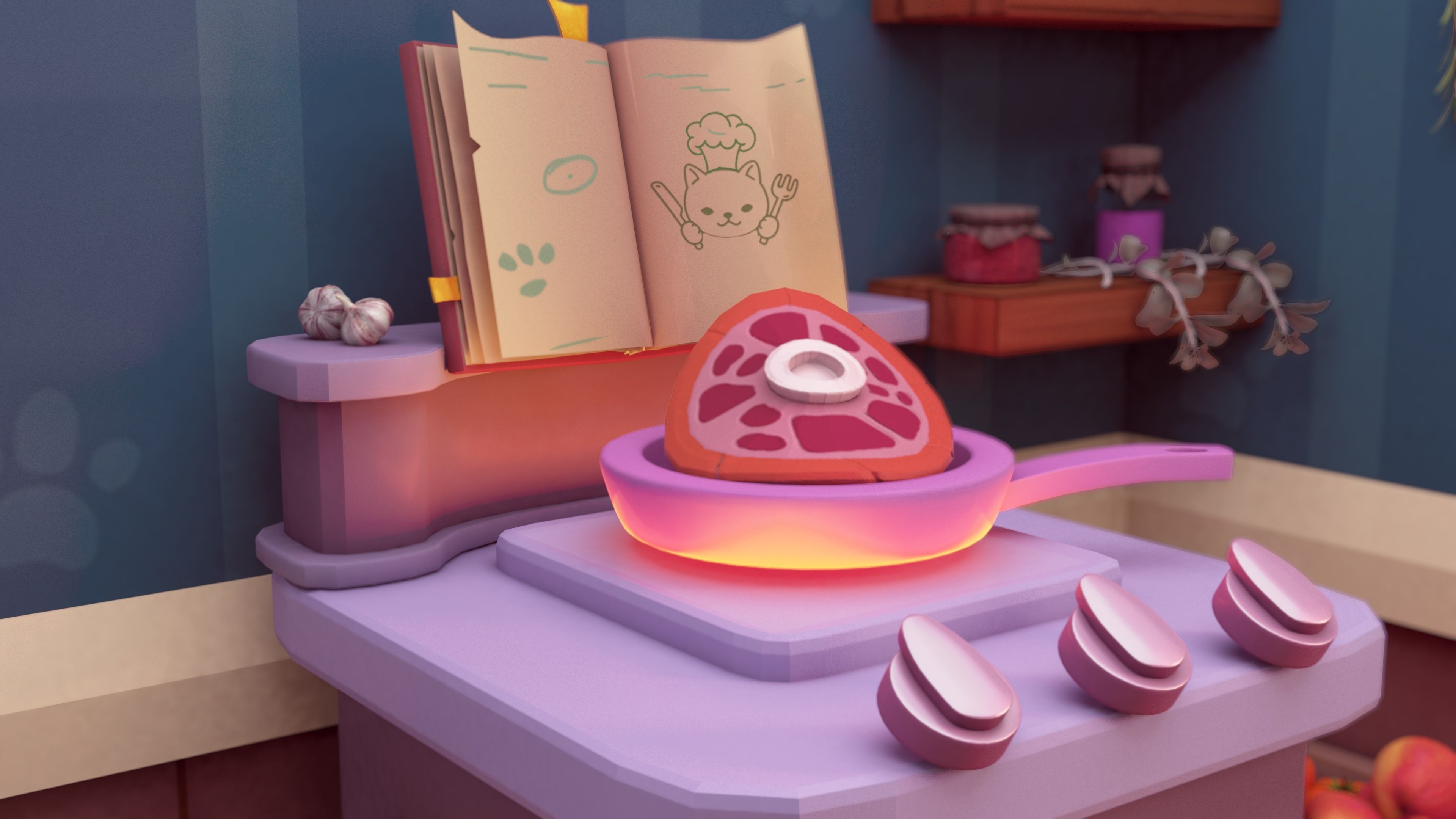 3D Isometric kitchen Low-poly 3D model_4