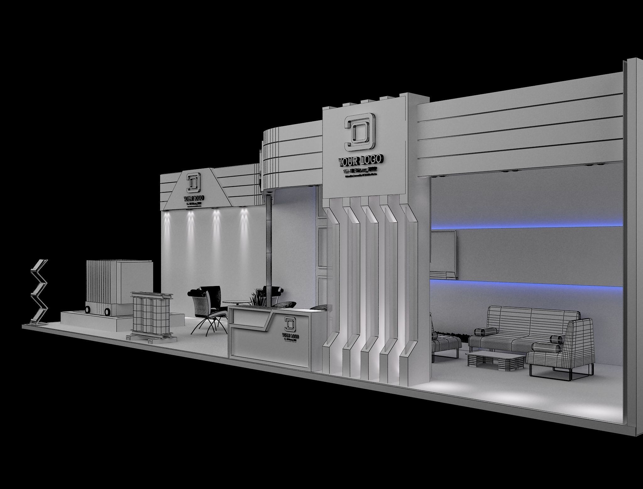 Booth Exhibition Stand a548a 3D model_17