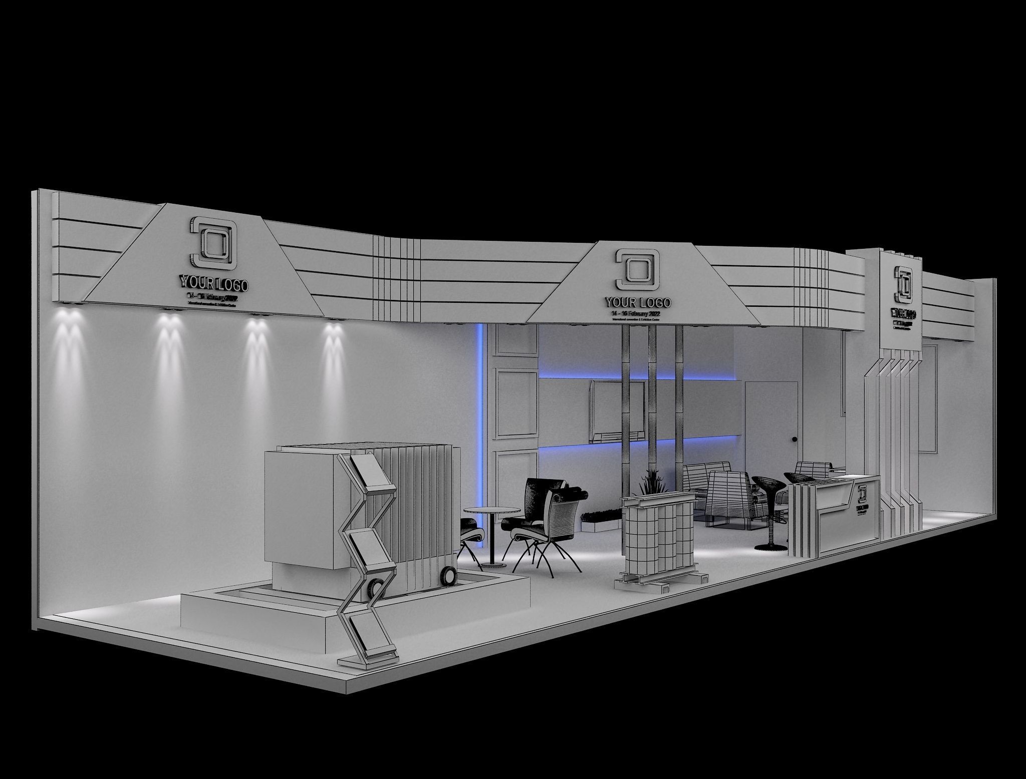 Booth Exhibition Stand a548a 3D model_13