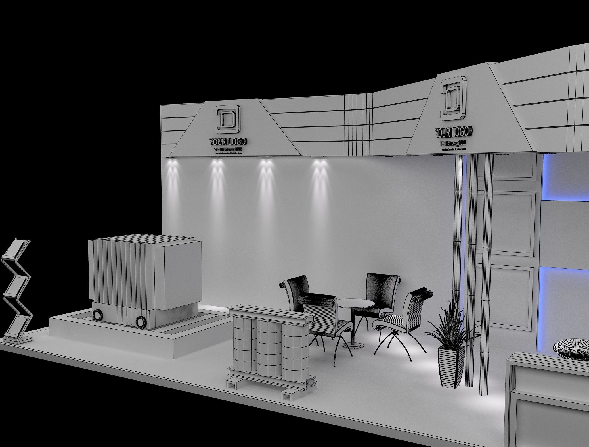 Booth Exhibition Stand a548a 3D model_7