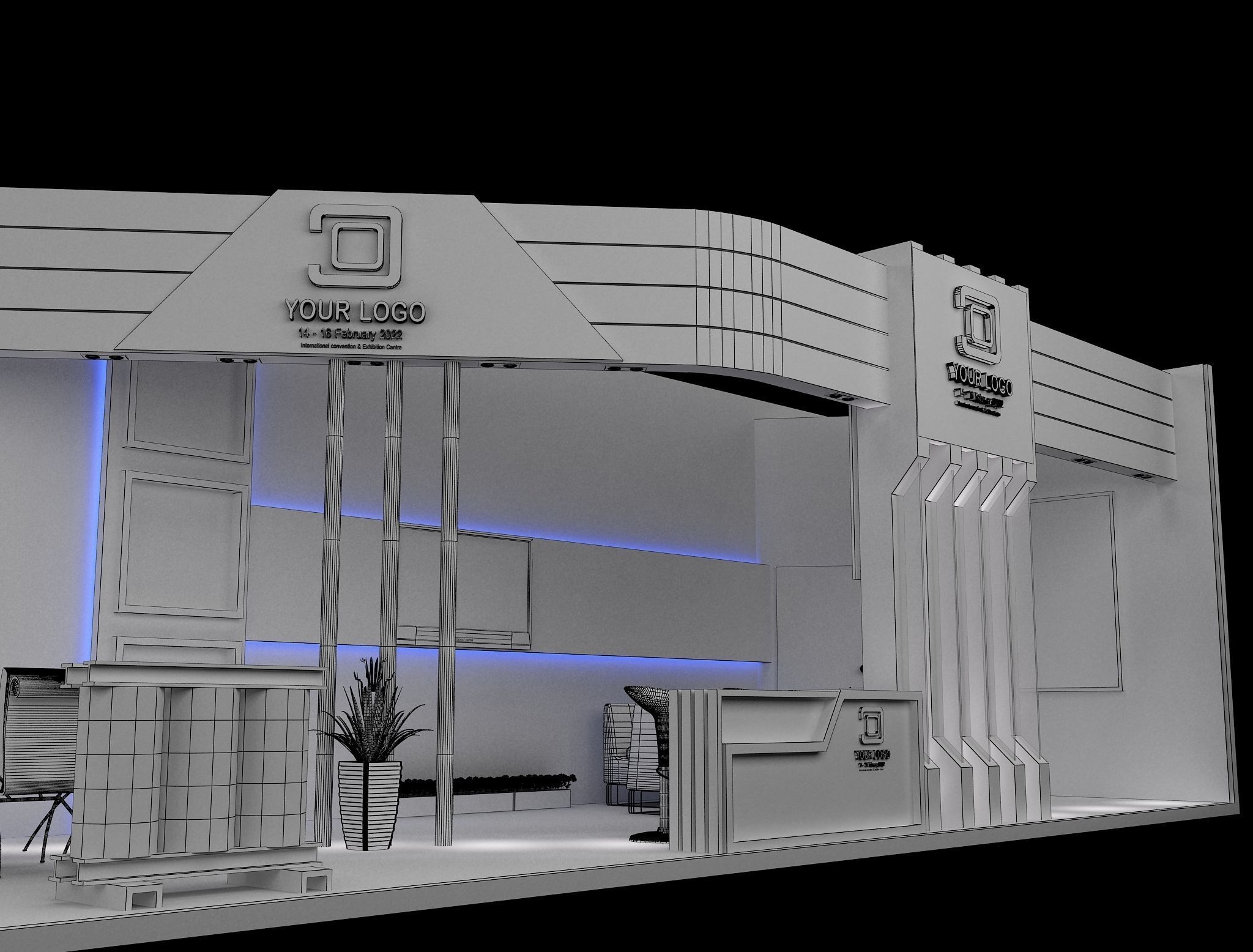 Booth Exhibition Stand a548a 3D model_15