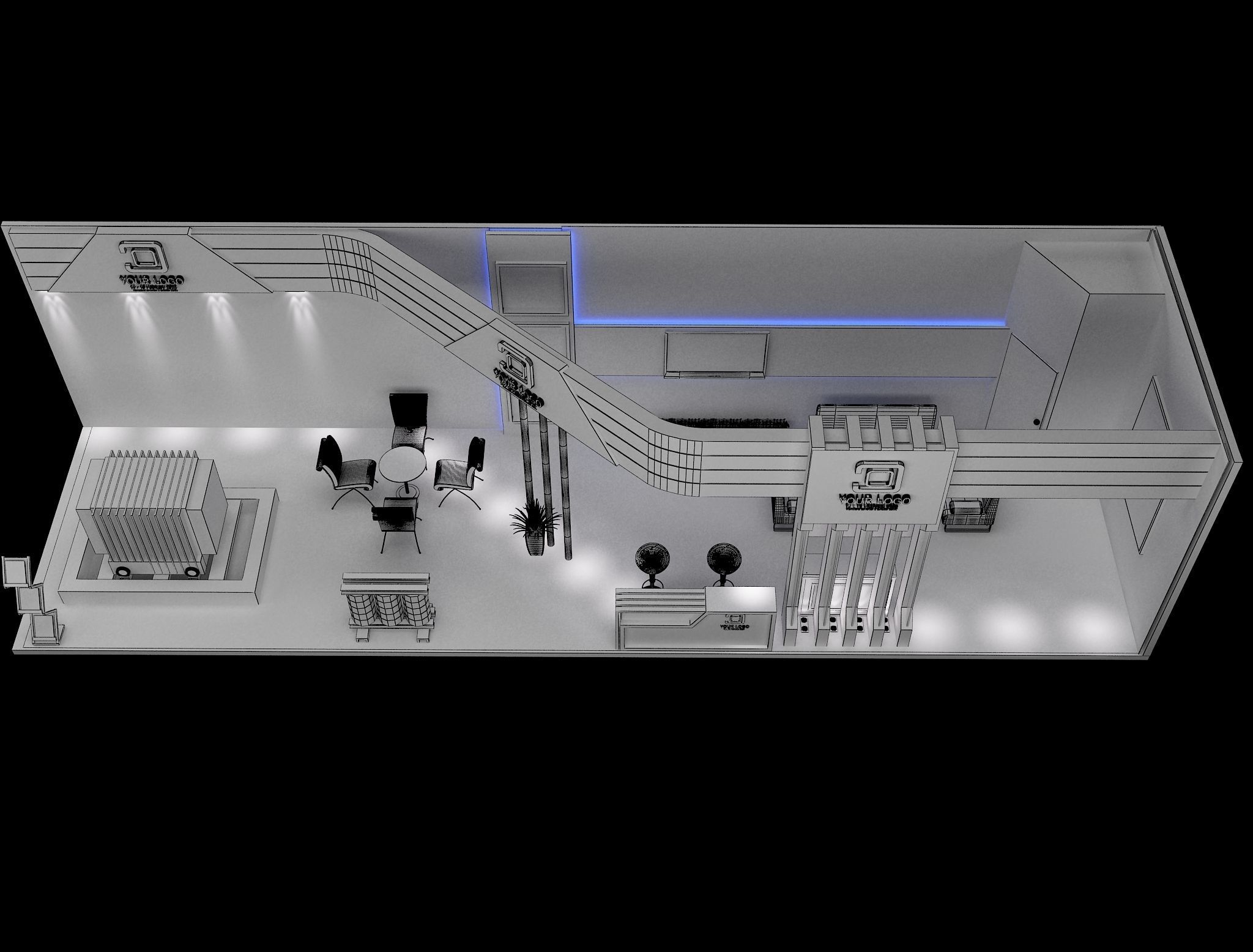 Booth Exhibition Stand a548a 3D model_3