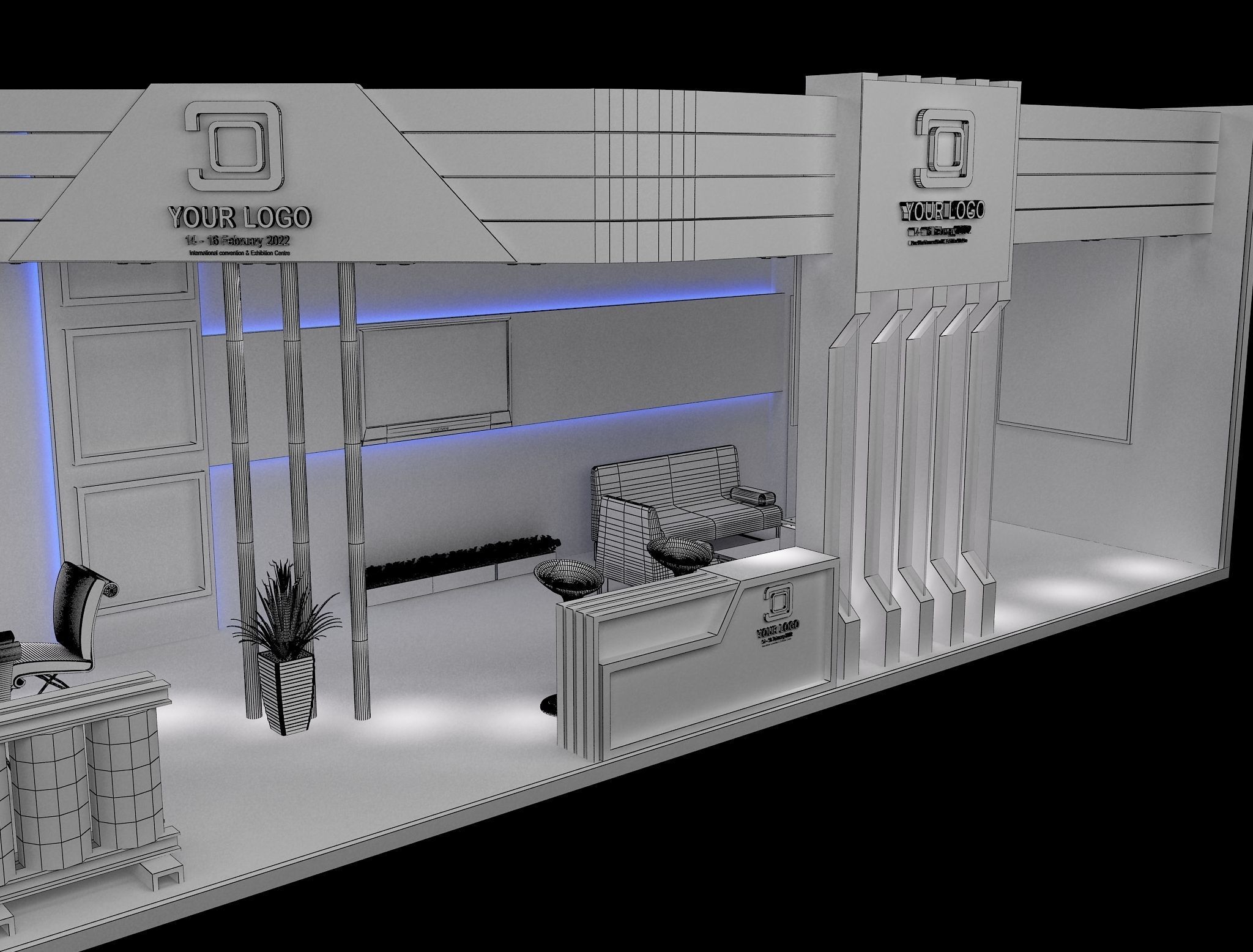 Booth Exhibition Stand a548a 3D model_9