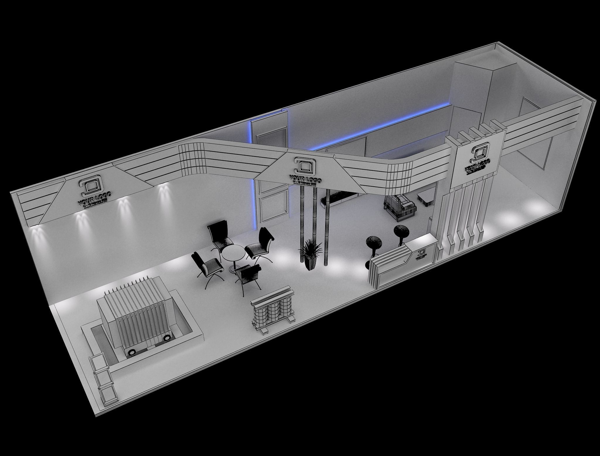 Booth Exhibition Stand a548a 3D model_5