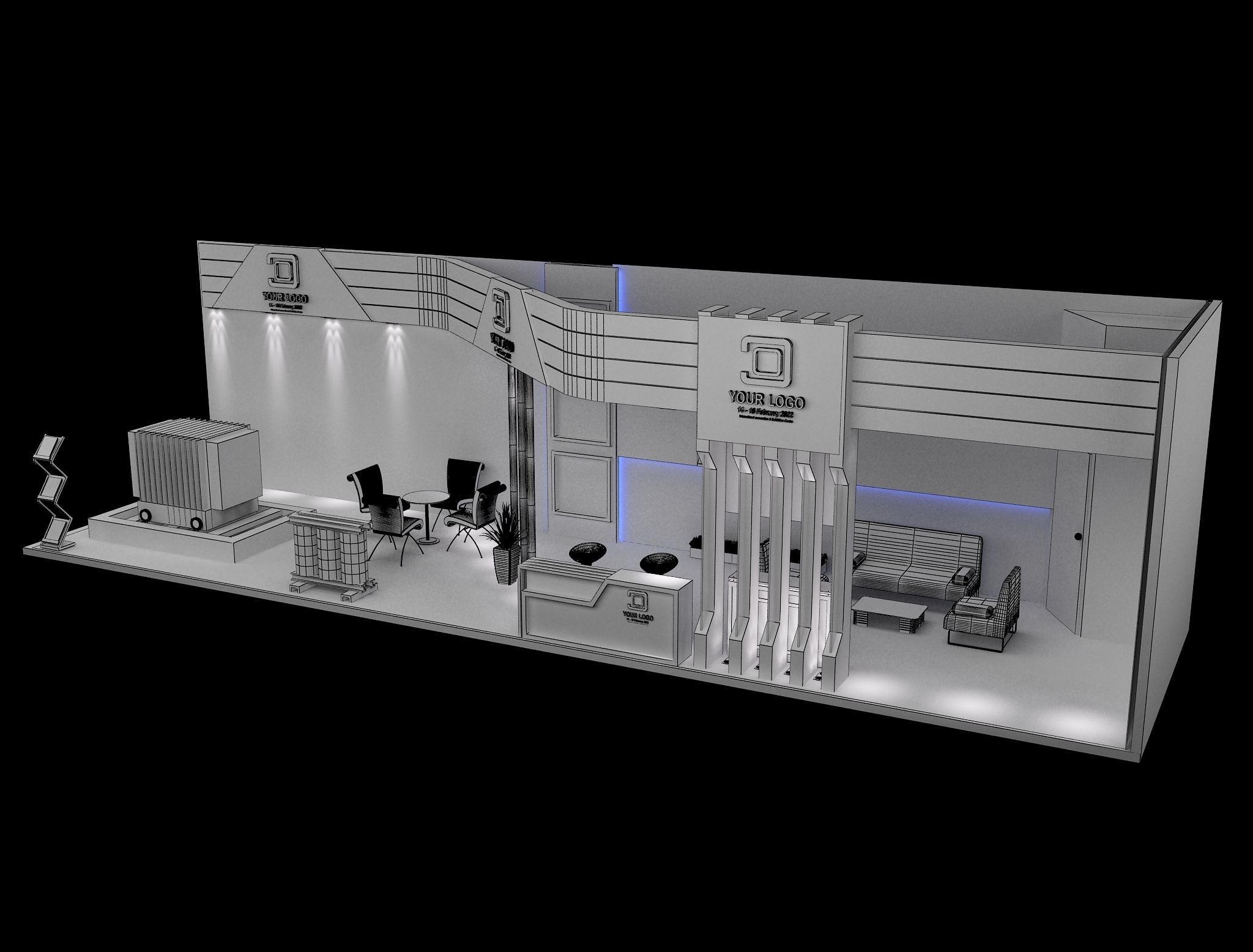 Booth Exhibition Stand a548a 3D model_1