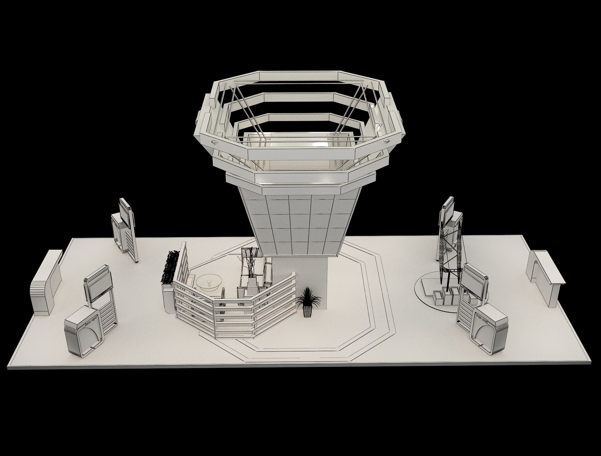 Booth Exhibition Stand a548b 3D model_7
