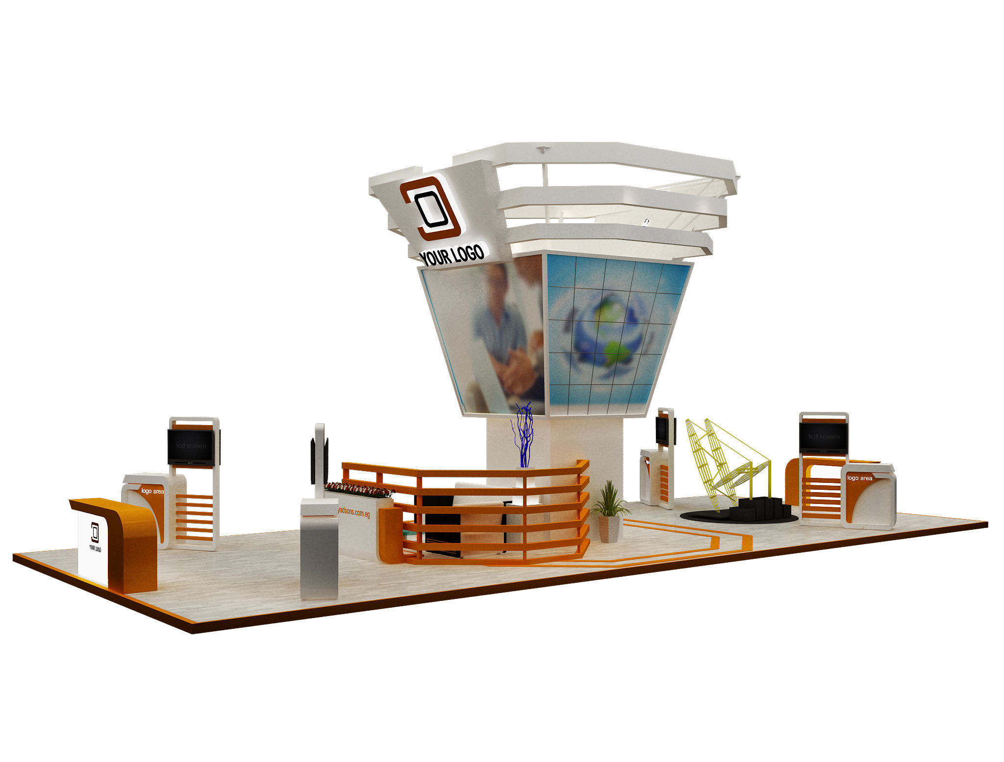 Booth Exhibition Stand a548b 3D model_4