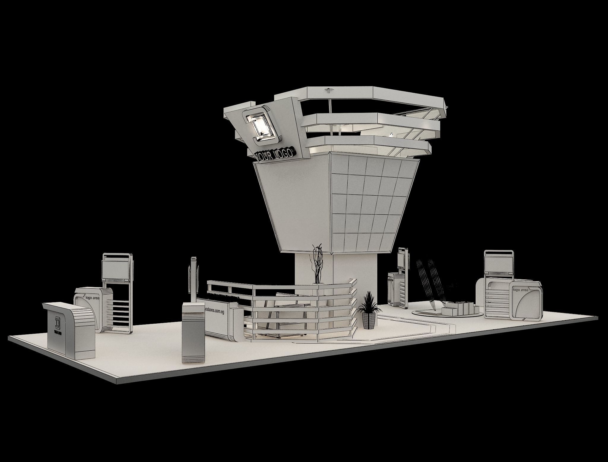 Booth Exhibition Stand a548b 3D model_5