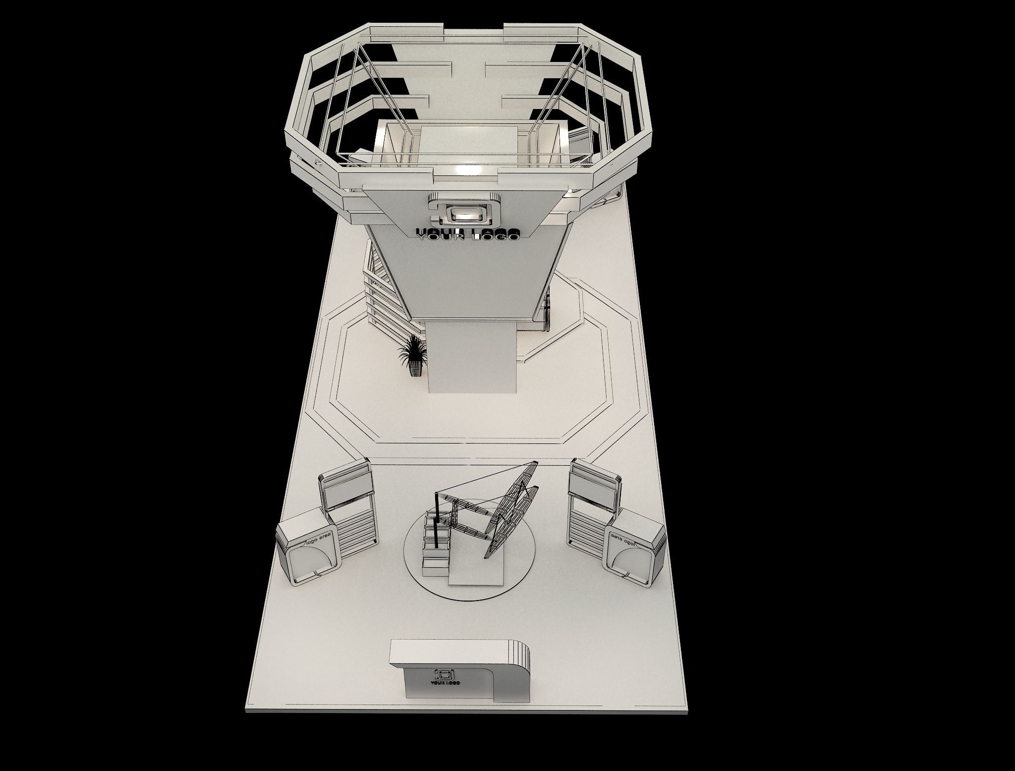 Booth Exhibition Stand a548b 3D model_17