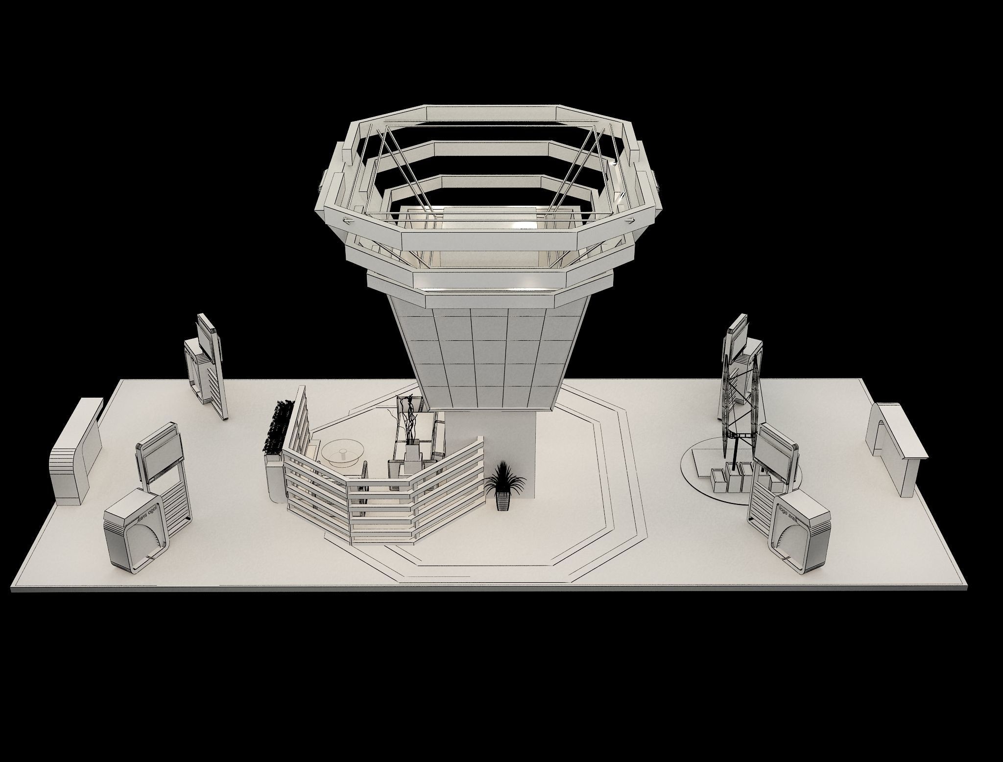 Booth Exhibition Stand a548b 3D model_3