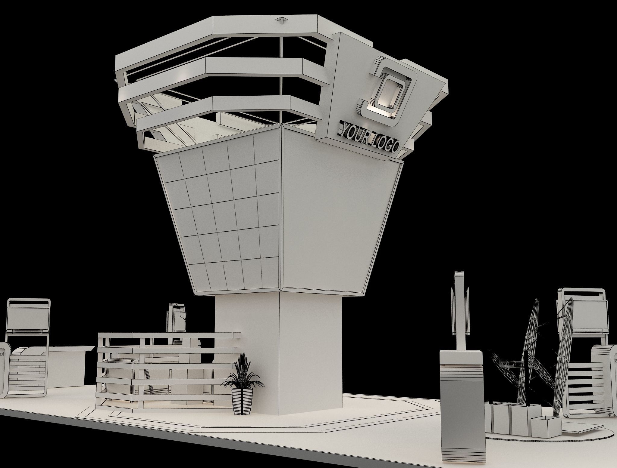 Booth Exhibition Stand a548b 3D model_13