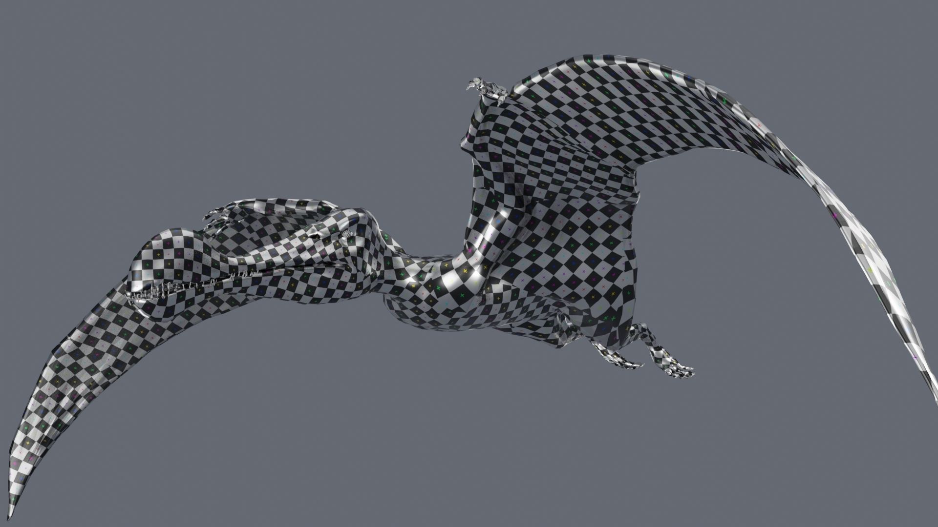 Dinosaur Tropeognathus dinosaur flying Low-poly 3D model_19