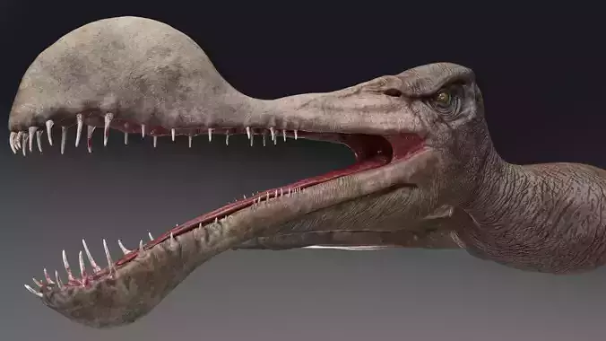 Dinosaur Tropeognathus dinosaur flying