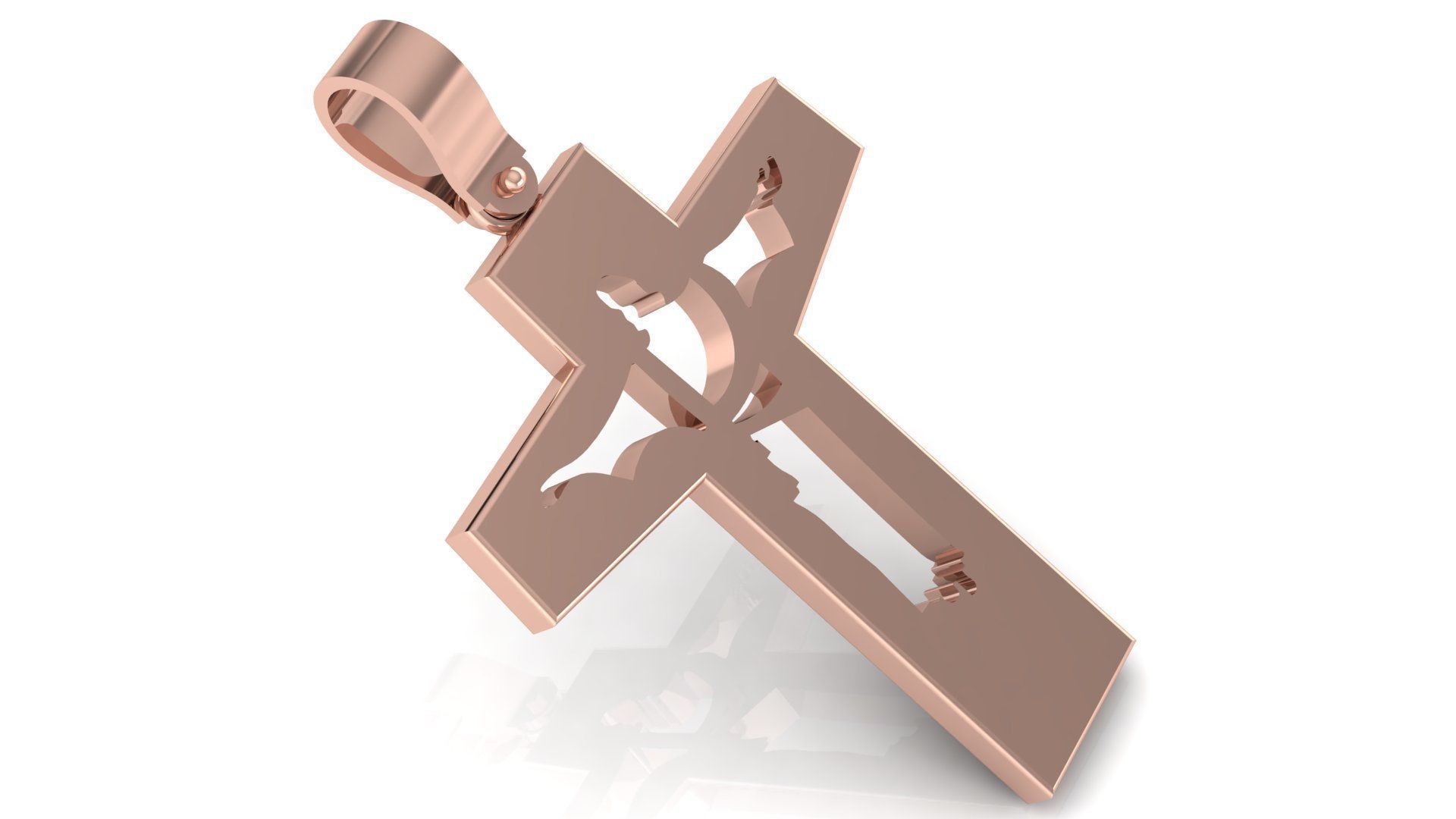 CROSS PENDANT CR14 3D print model_2