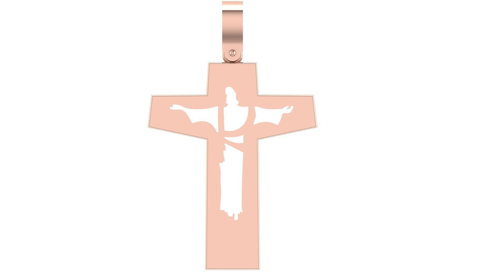 CROSS PENDANT CR14 3D print model_4