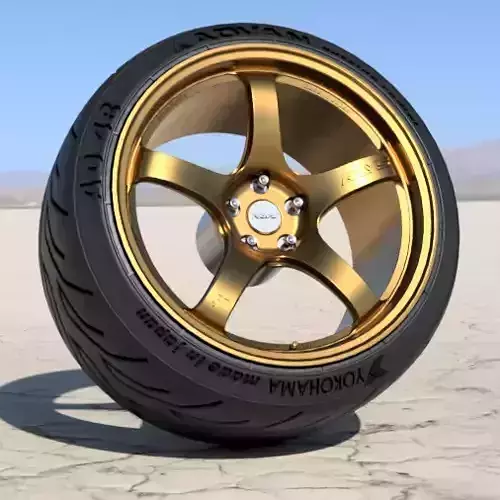 RAYS GRAMLIGHTS 57CR 18 INCH RIMS WITH YOKOHAMA ADVAN TIRES 3D print model