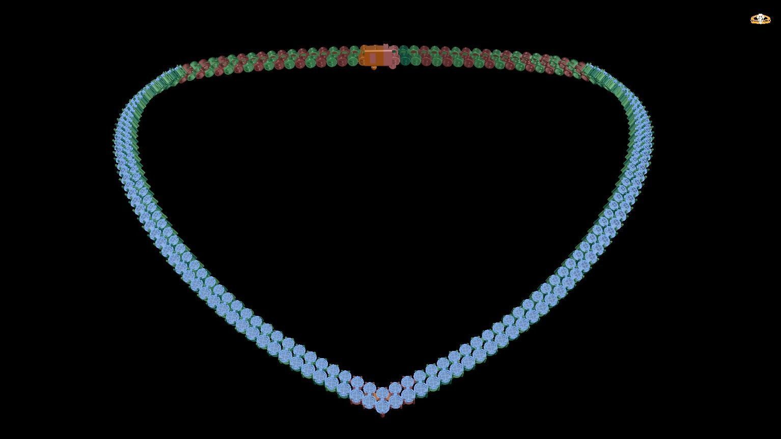 necklaces necklace with diamonds 3D print model_2