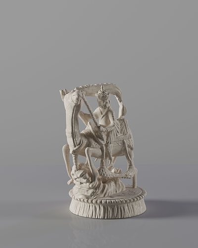 Engraved ivory statue 3D model
