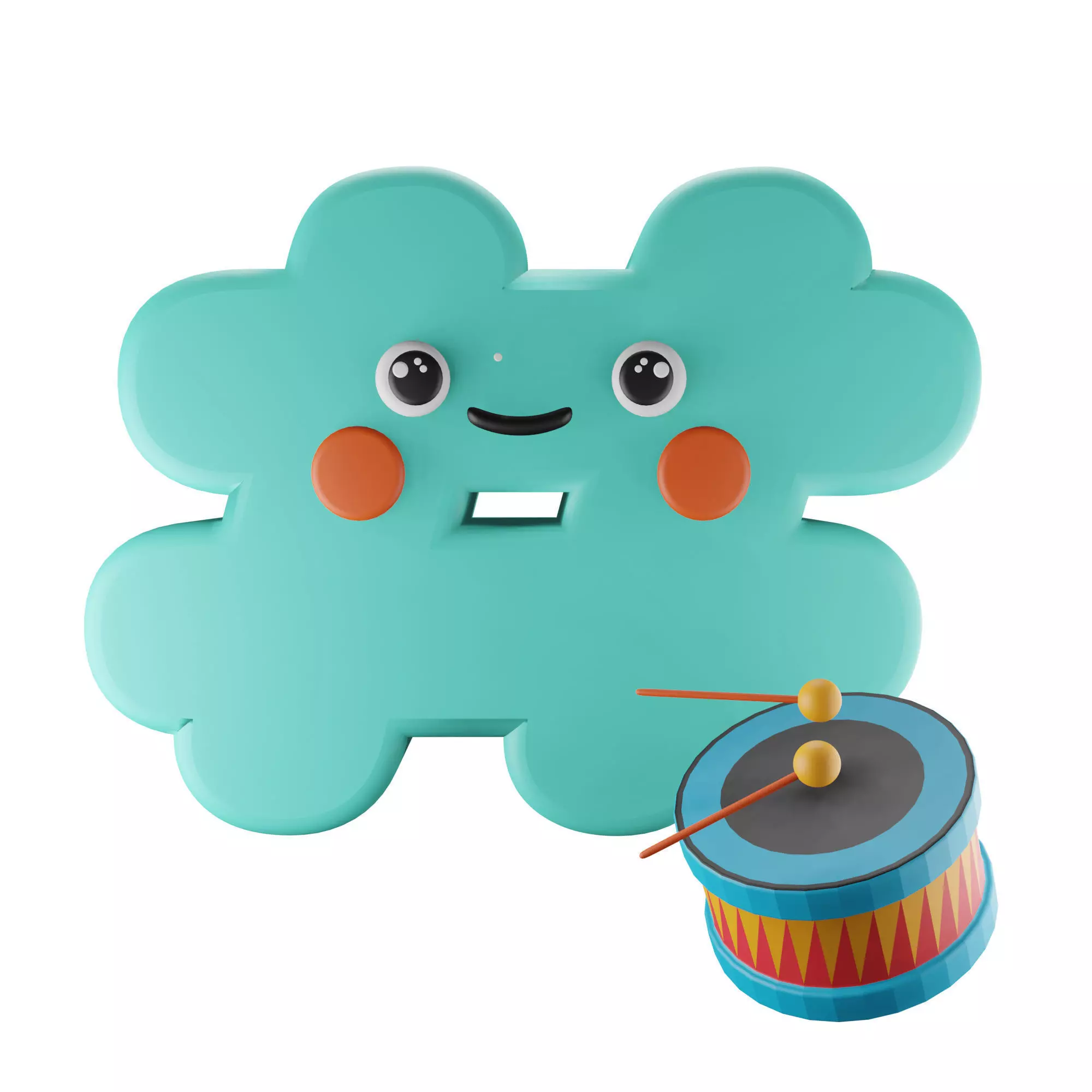 Character Hash Tag Symbol Low-poly 3D model_0