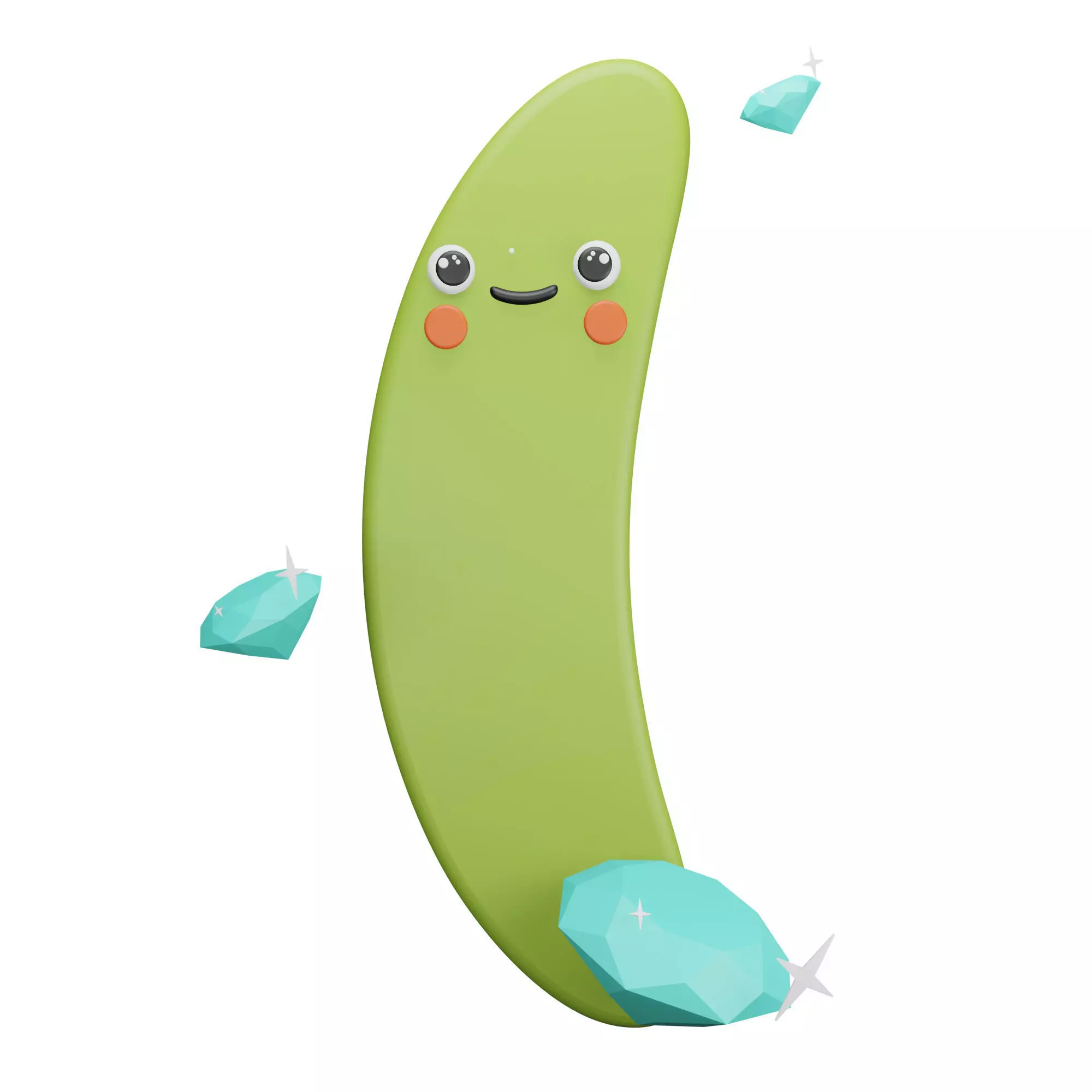 Character Open Round Bracket Symbol Low-poly 3D model_0