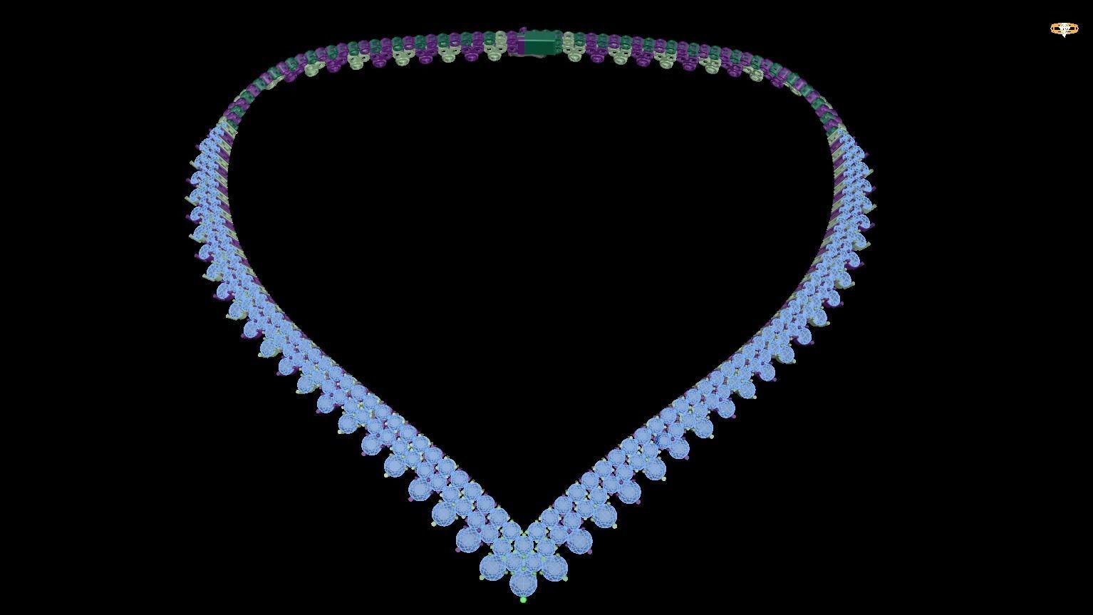 necklaces necklace with crystals 3D print model_2