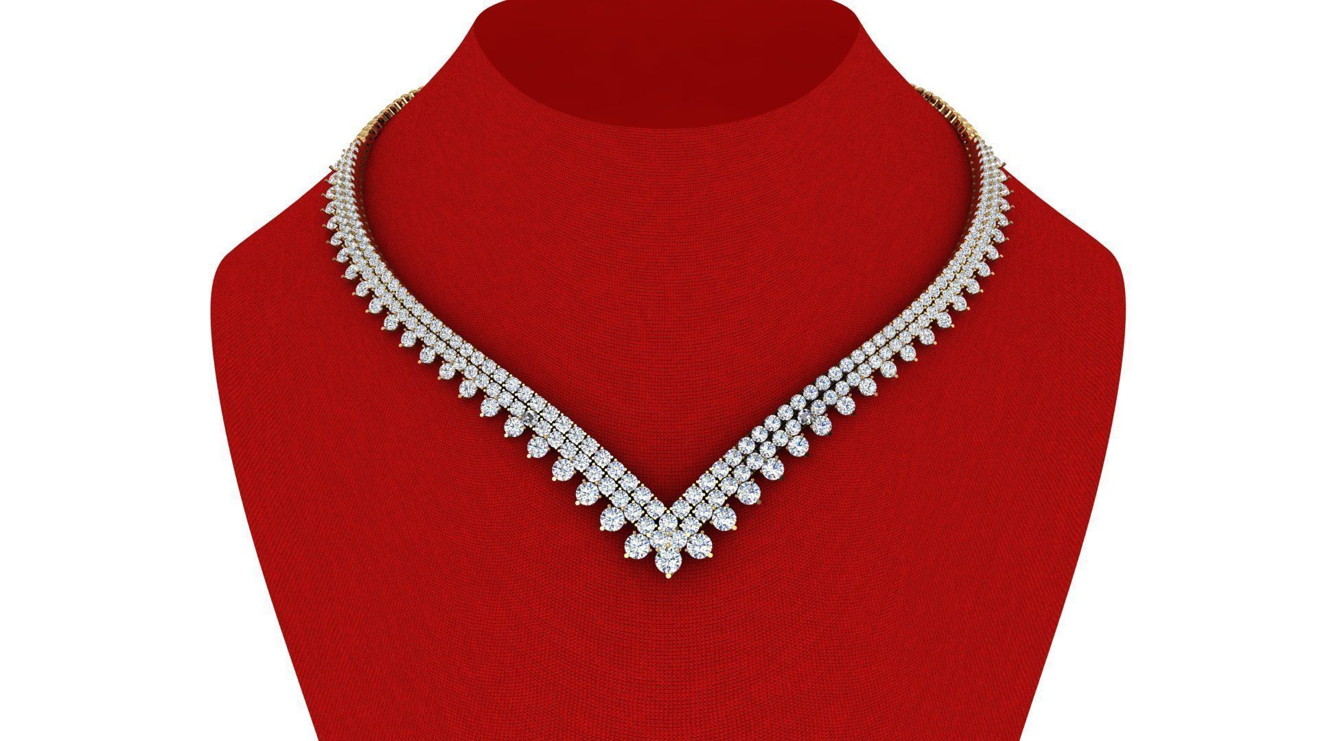 necklaces necklace with crystals 3D print model_1