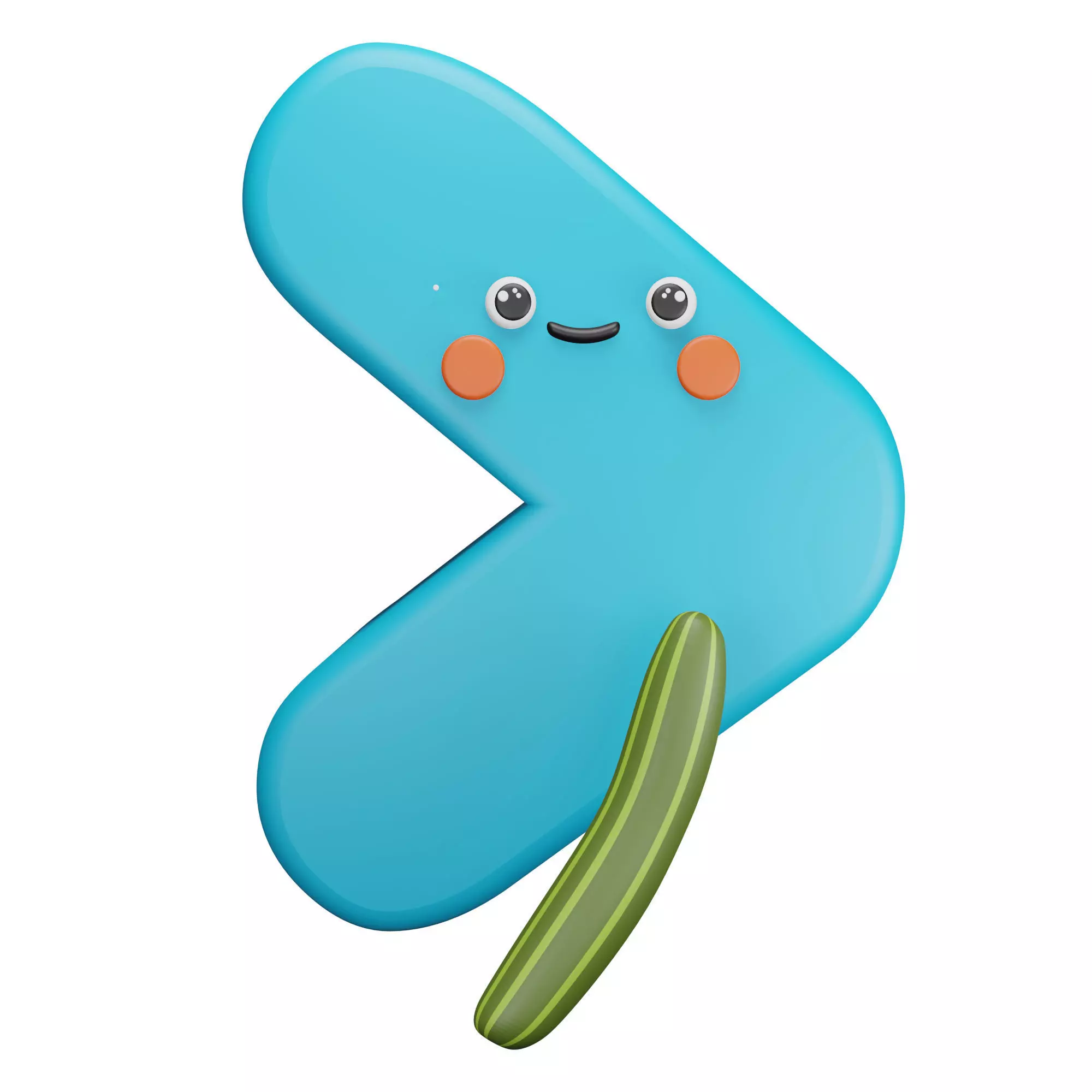 Character Greater Than Sign Low-poly 3D model_0