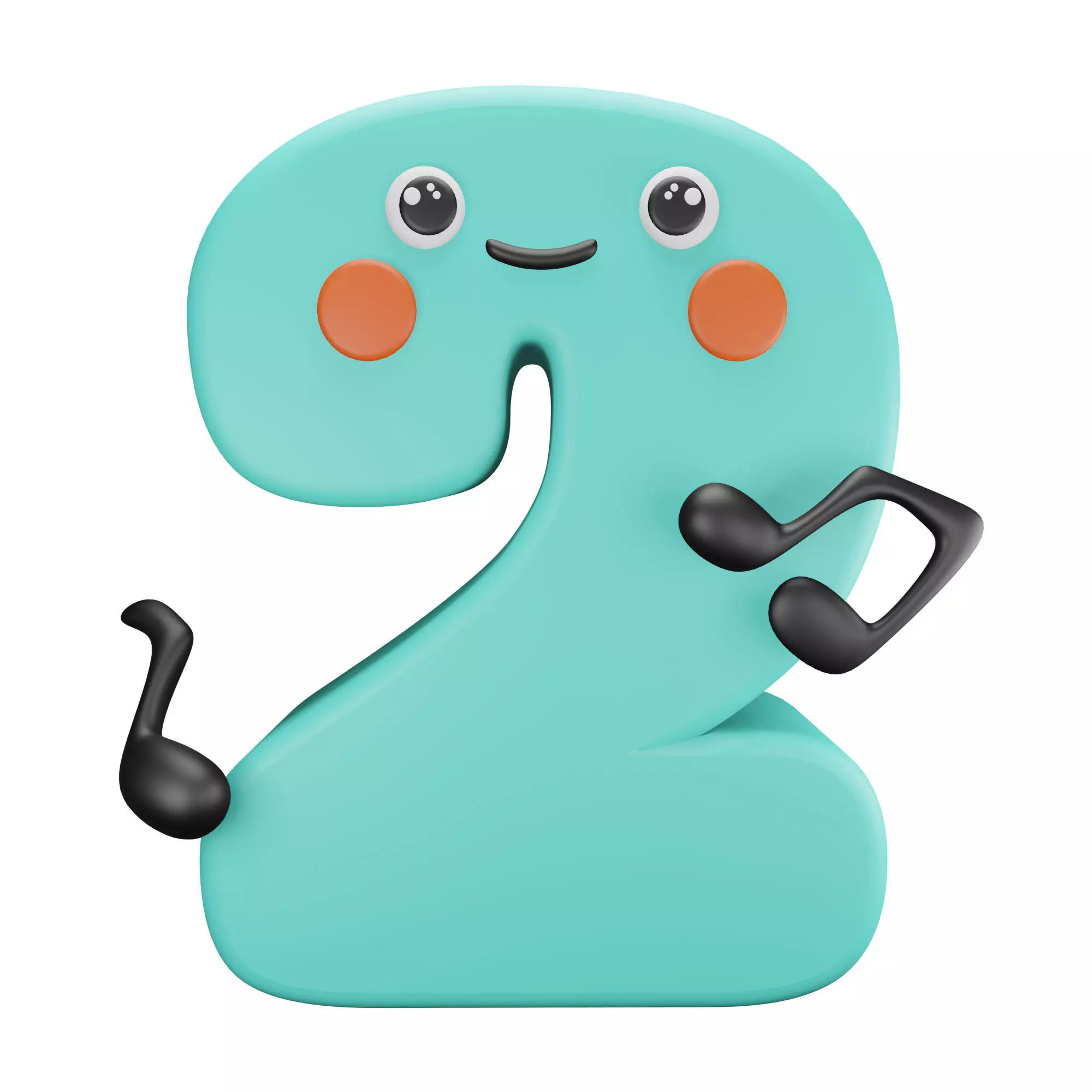 Character Number Two 2 Low-poly 3D model_0