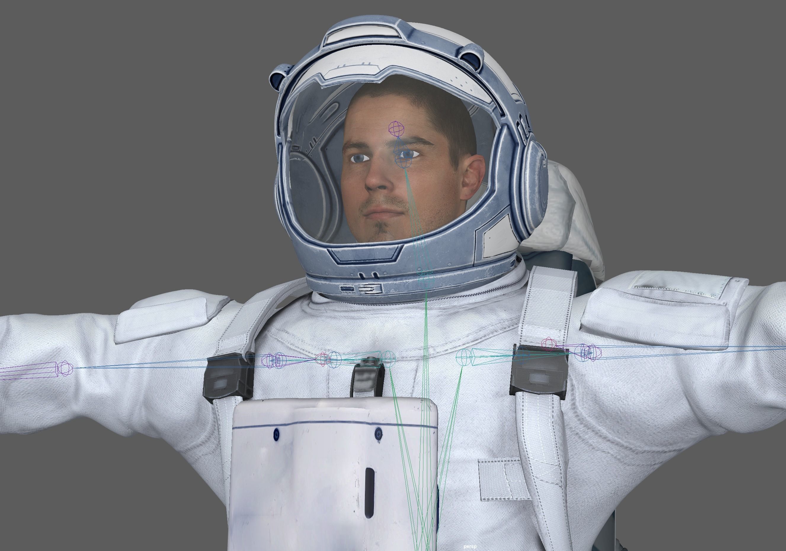 Astronaut Rigged Model - Face include  3D model_23