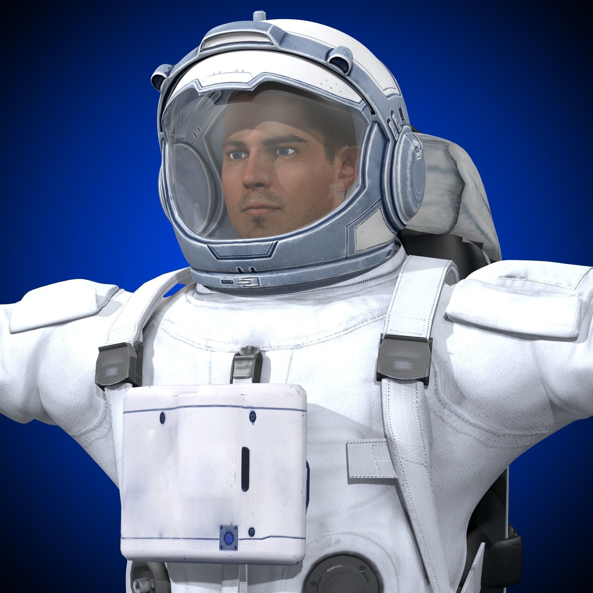 Astronaut Rigged Model - Face include  3D model_3