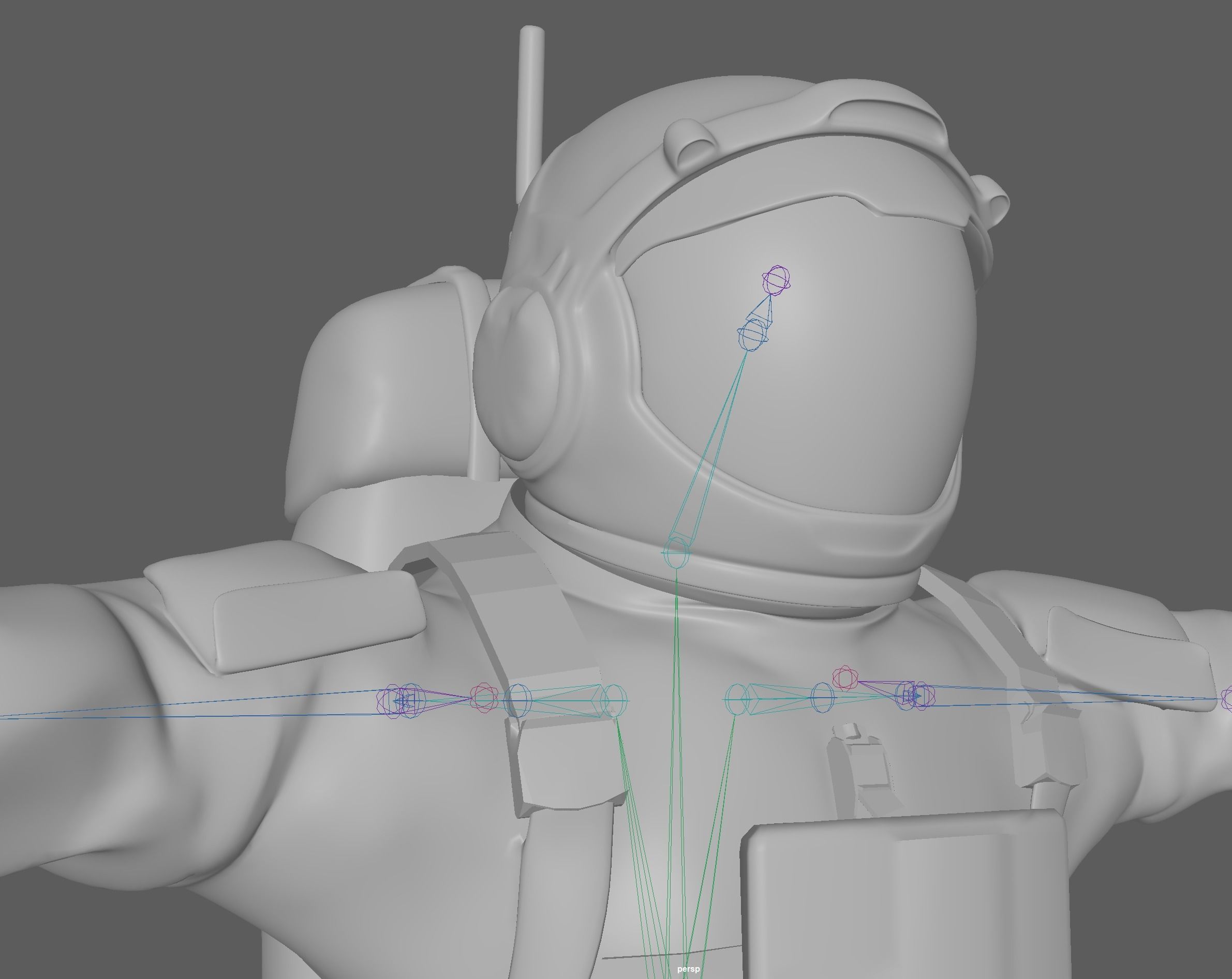 Astronaut Rigged Model - Face include  3D model_14