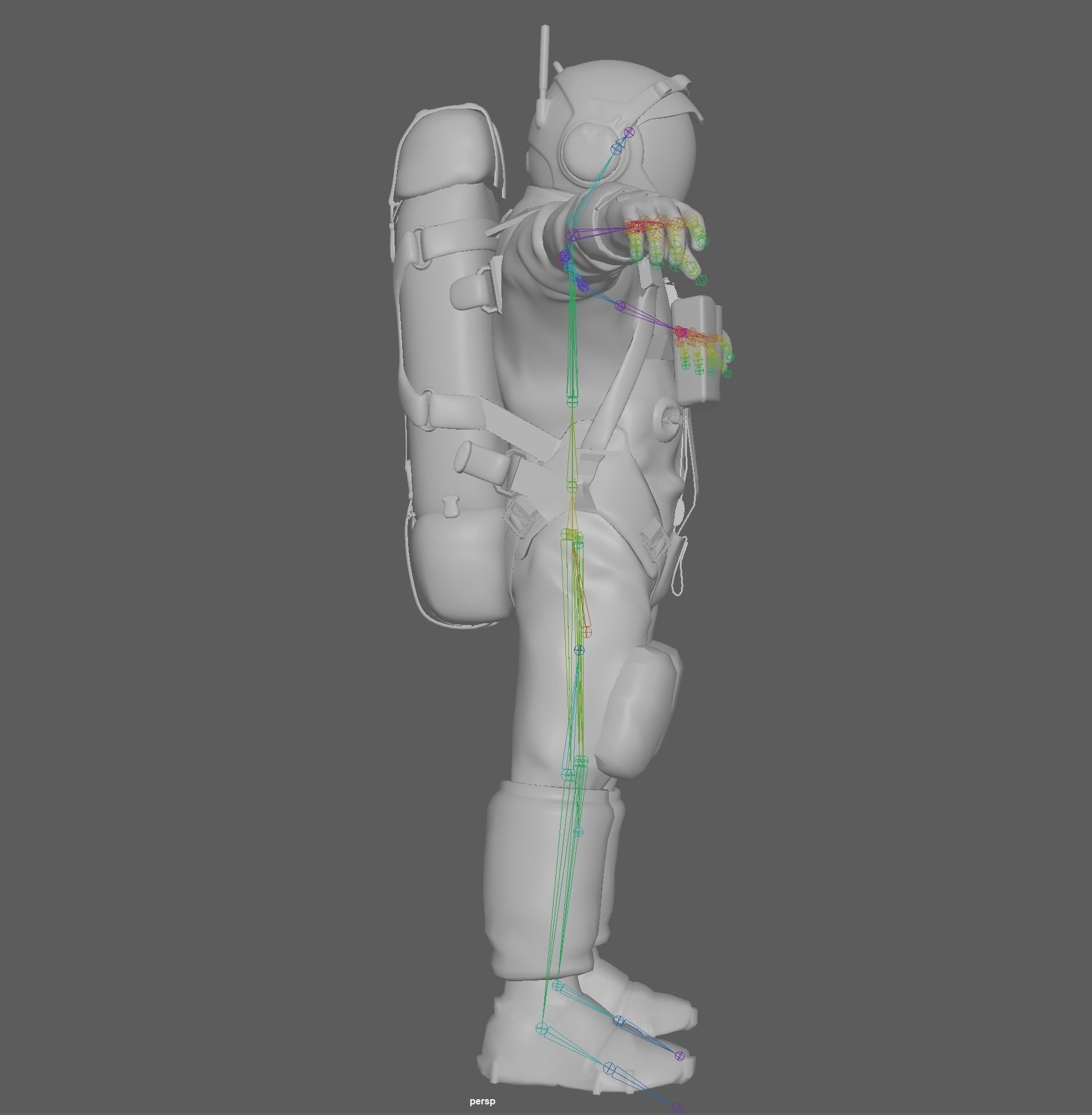 Astronaut Rigged Model - Face include  3D model_12
