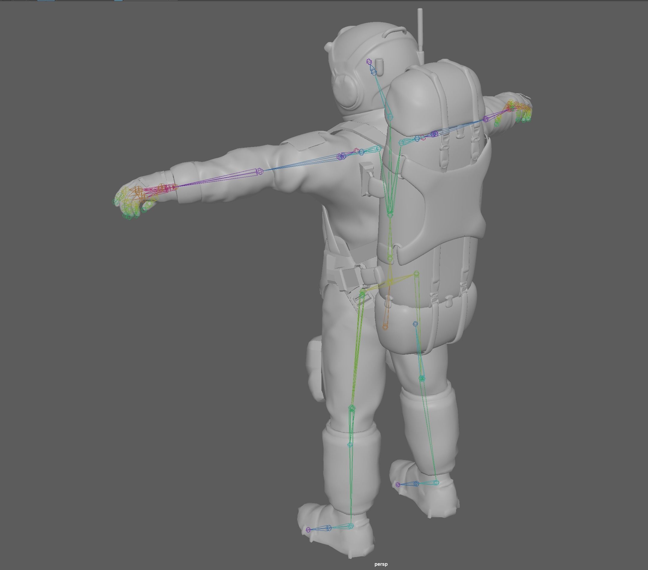 Astronaut Rigged Model - Face include  3D model_10