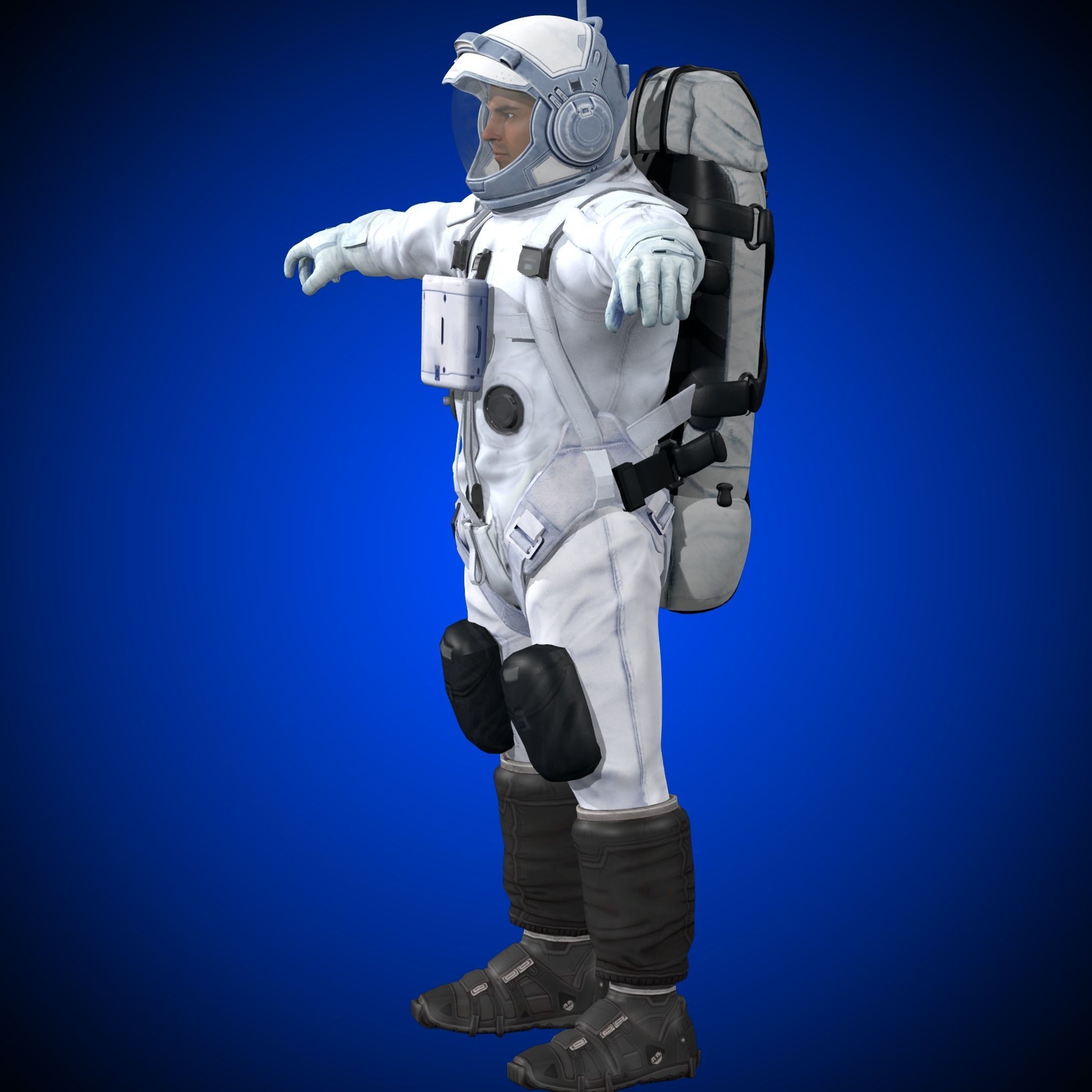 Astronaut Rigged Model - Face include  3D model_9
