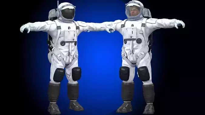 Astronaut Rigged Model - Face include  3D model