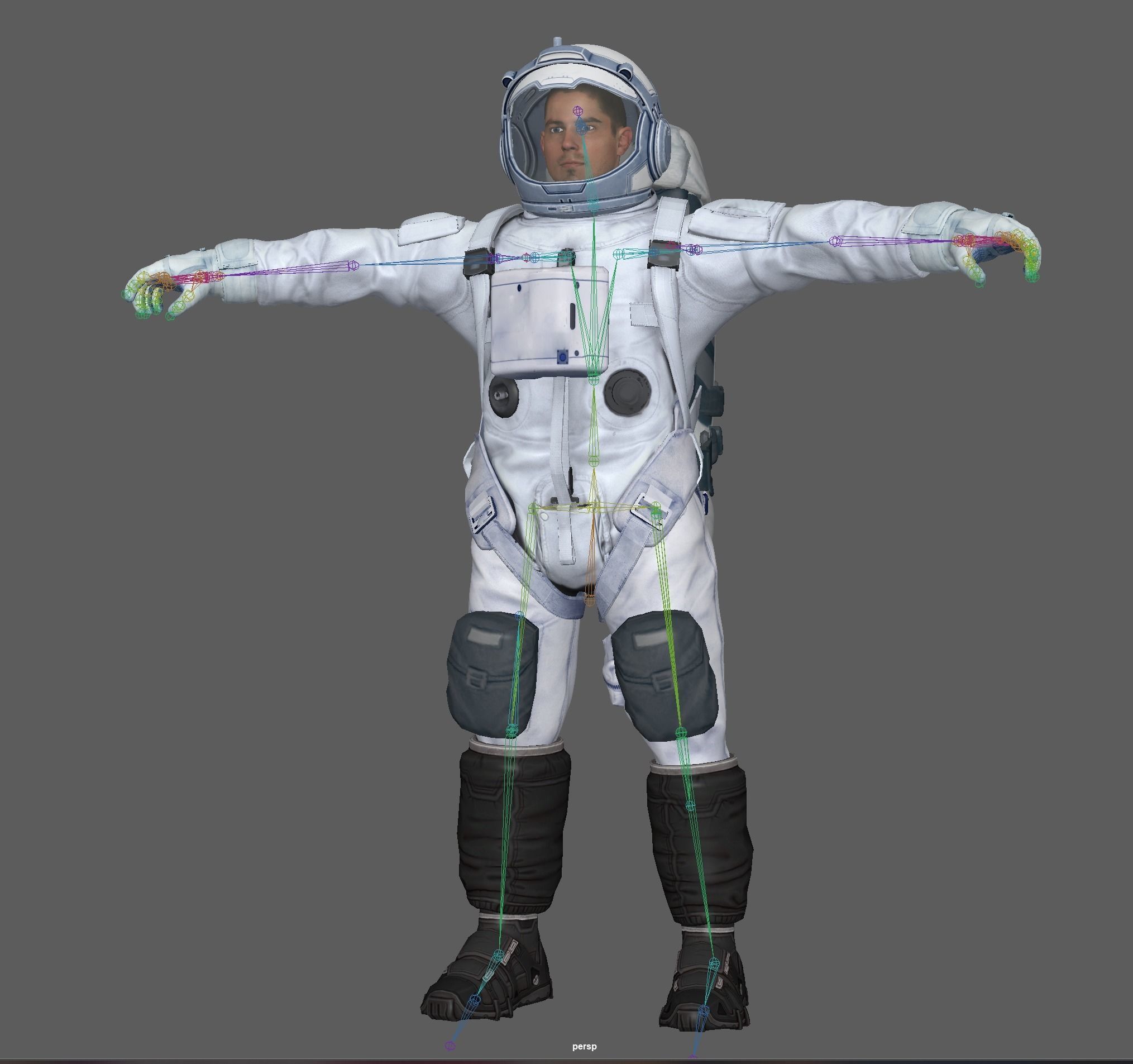 Astronaut Rigged Model - Face include  3D model_20