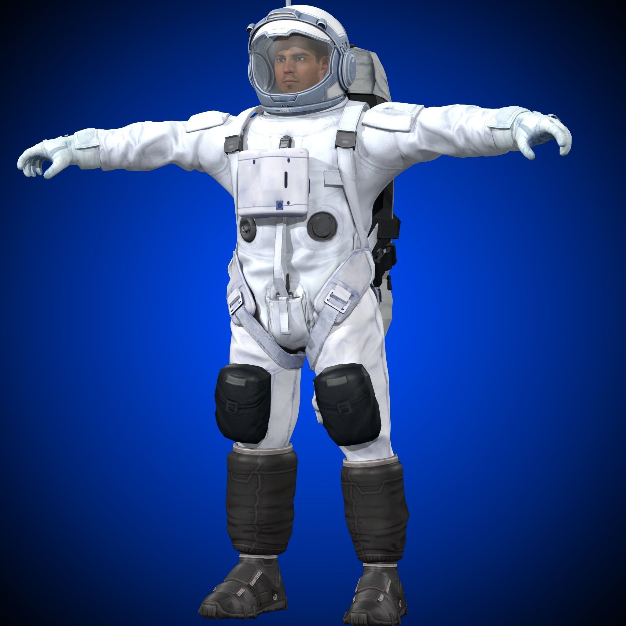 Astronaut Rigged Model - Face include  3D model_2