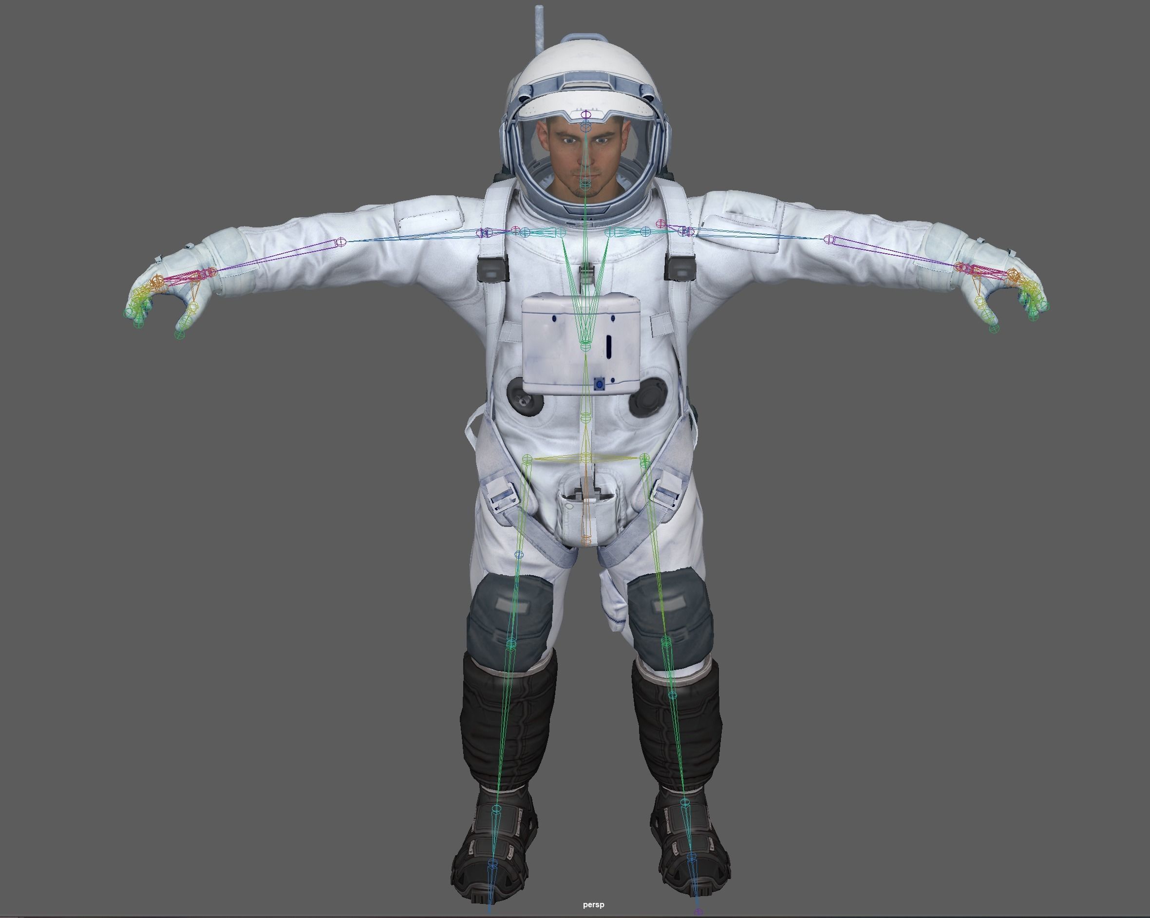 Astronaut Rigged Model - Face include  3D model_21